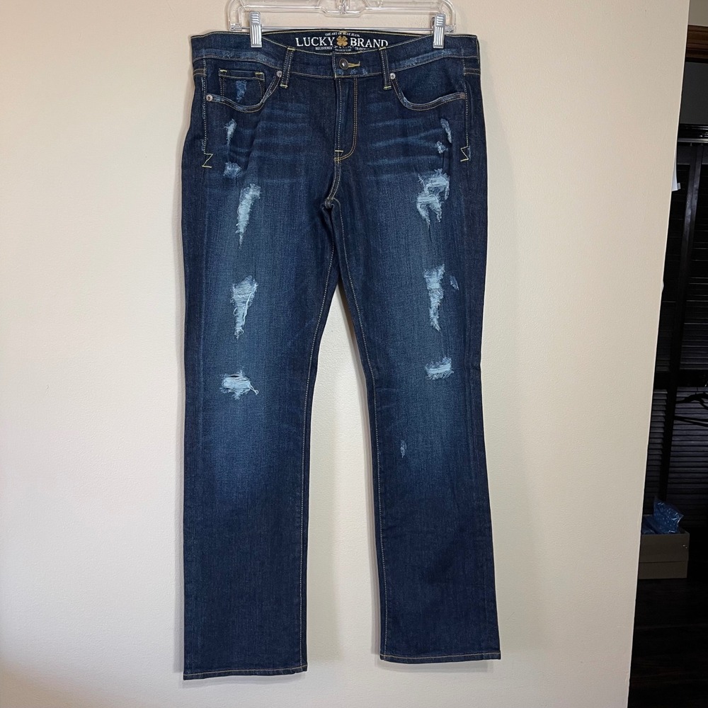 Lucky Brand Zoe Skinny Distressed Jeans 16/33 Ol Drop The Ball Dark Wash 7W10769